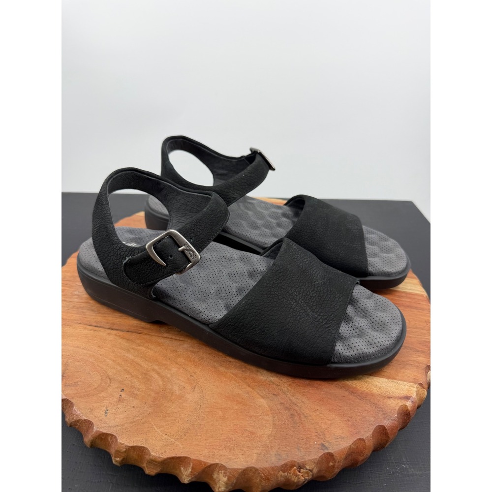 SoftWalk Opus Sandals Women 9.5M Black Leather Comfort Adjustable Strap Brazil